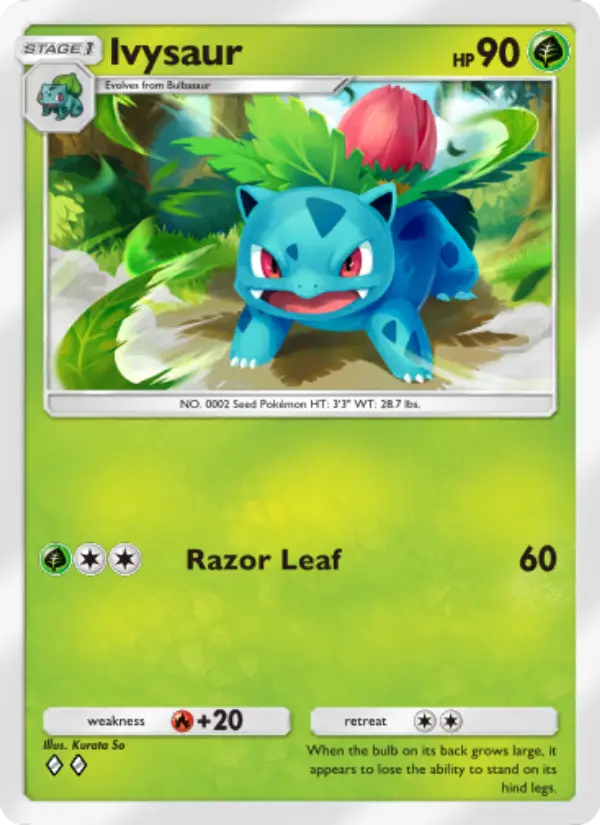 Ivysaur Rare rarity Genetic Apex Pokémon card price