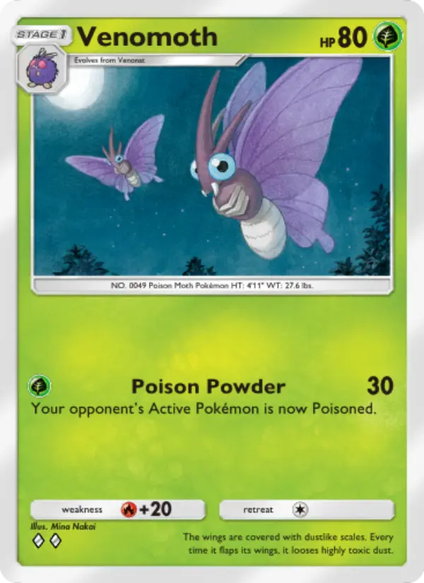 Venomoth Rare rarity Genetic Apex Pokémon card price