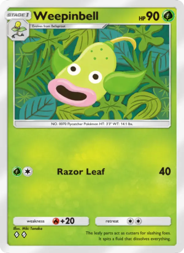 Weepinbell Rare rarity Genetic Apex Pokémon card price