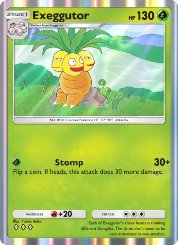 Exeggutor Rare rarity Genetic Apex Pokémon card price