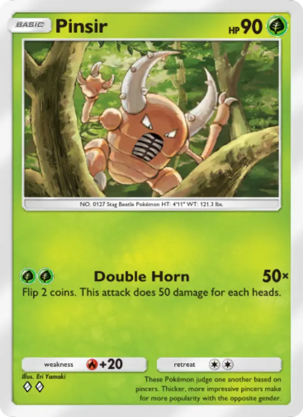 Pinsir Rare rarity Genetic Apex Pokémon card price