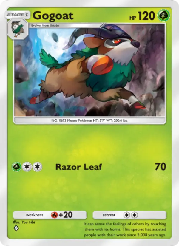 Gogoat Rare rarity Genetic Apex Pokémon card price