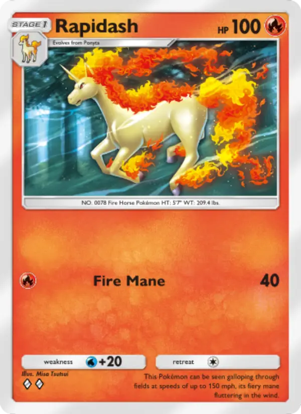 Rapidash Rare rarity Genetic Apex Pokémon card price