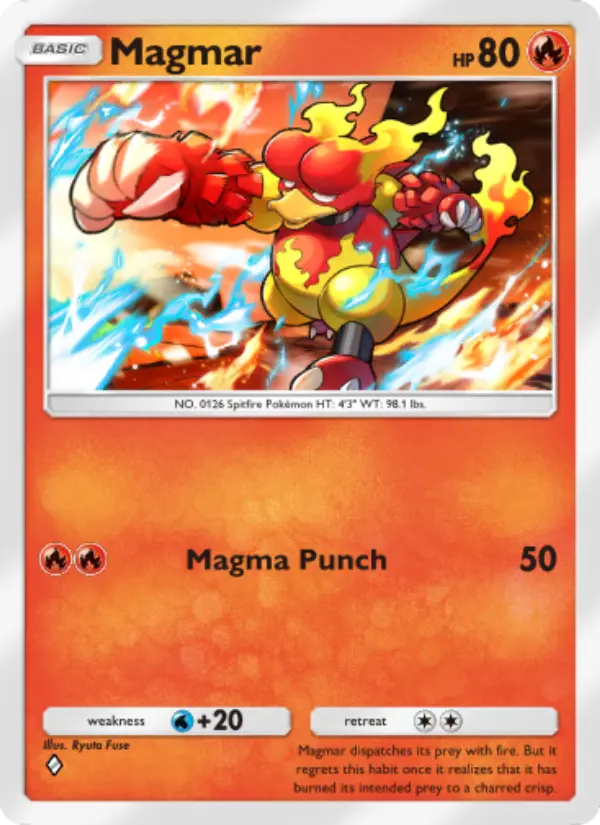 Magmar Rare rarity Genetic Apex Pokémon card price