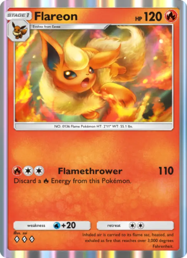 Flareon Rare rarity Genetic Apex Pokémon card price