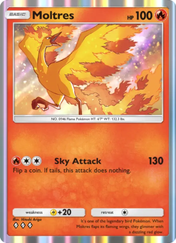 Moltres Rare rarity Genetic Apex Pokémon card price
