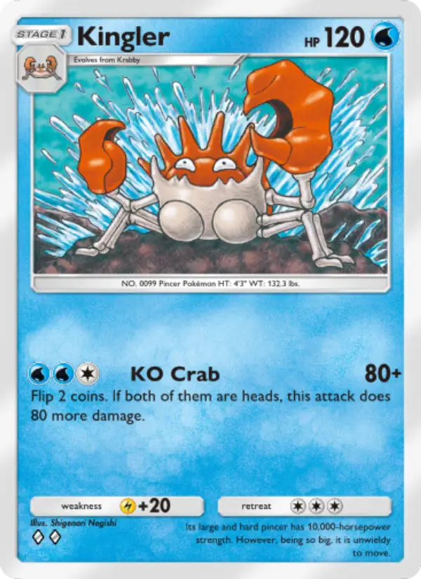 Kingler Rare rarity Genetic Apex Pokémon card price