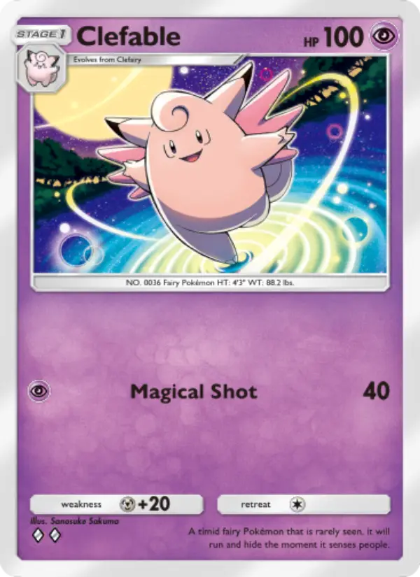 Clefable Rare rarity Genetic Apex Pokémon card price