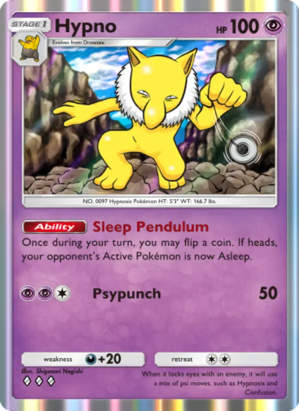 Hypno Rare rarity Genetic Apex Pokémon card price