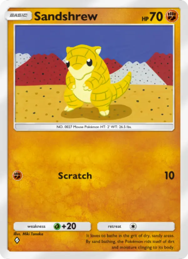 Sandshrew Rare rarity Genetic Apex Pokémon card price
