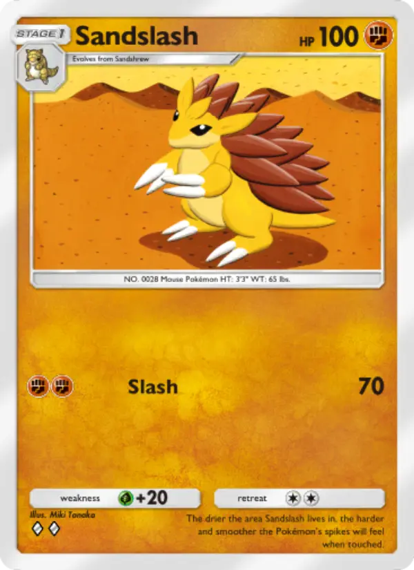 Sandslash Rare rarity Genetic Apex Pokémon card price