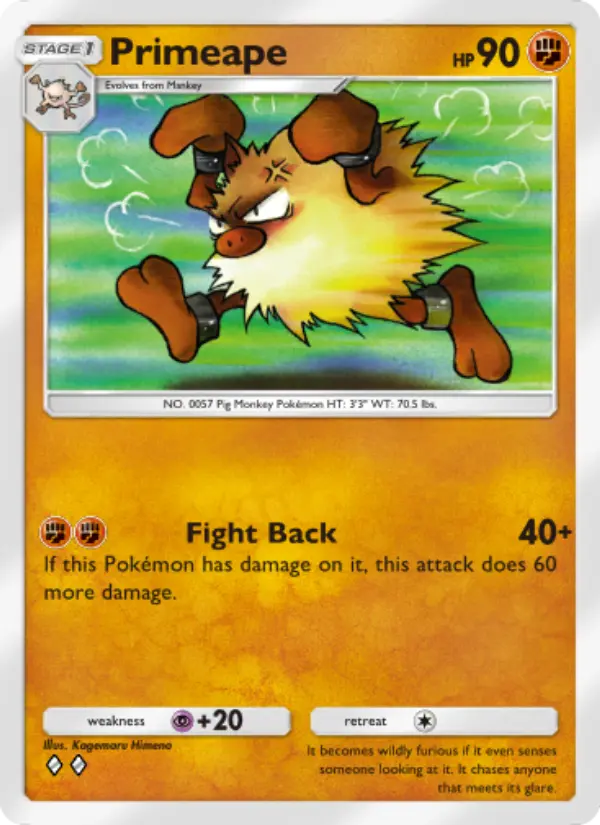 Primeape Rare rarity Genetic Apex Pokémon card price