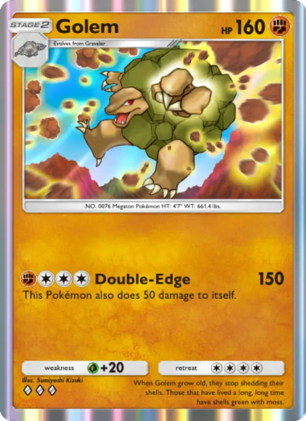 Golem Rare rarity Genetic Apex Pokémon card price