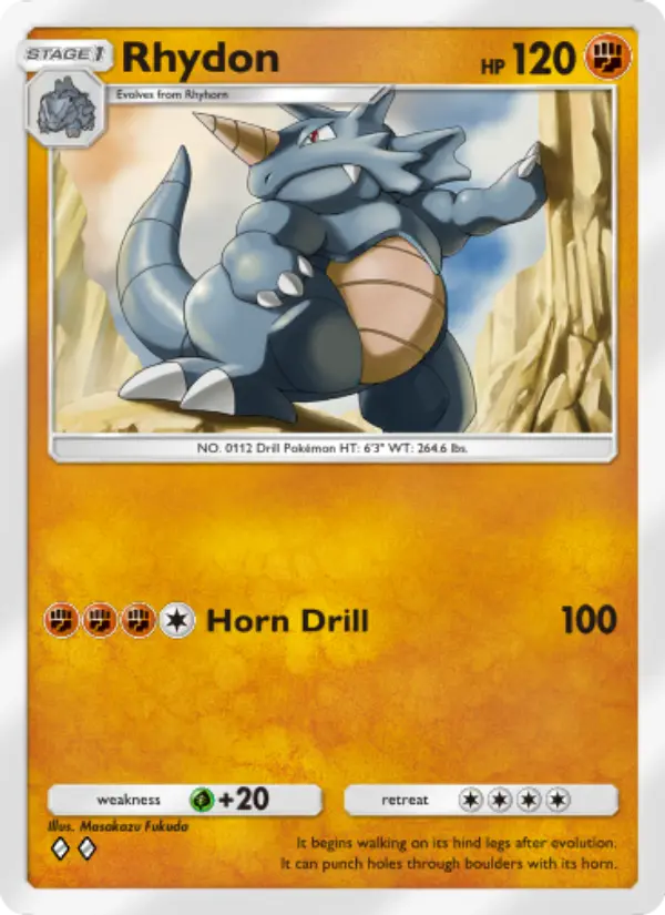Rhydon Rare rarity Genetic Apex Pokémon card price