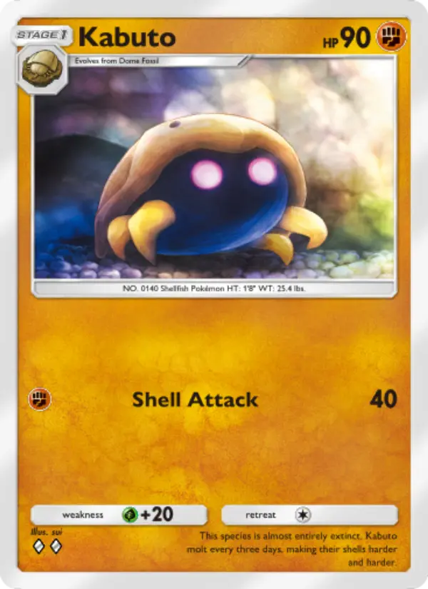 Kabuto Rare rarity Genetic Apex Pokémon card price