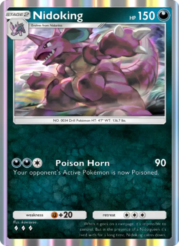 Nidoking Rare rarity Genetic Apex Pokémon card price