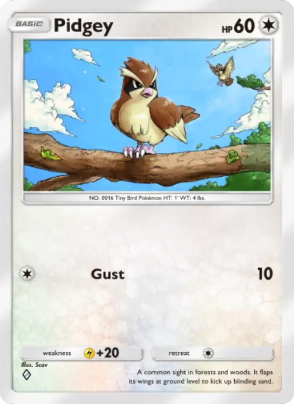 Pidgey Rare rarity Genetic Apex Pokémon card price