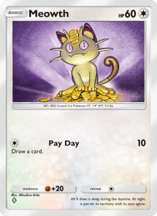Meowth Rare rarity Genetic Apex Pokémon card price
