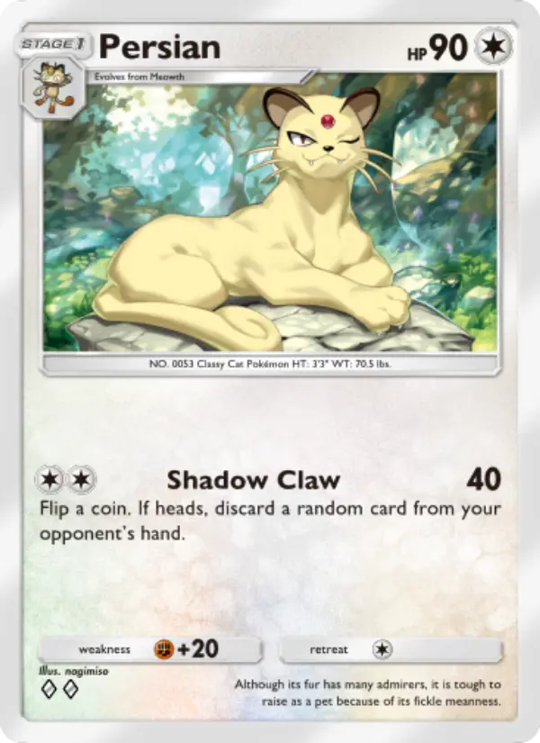 Persian Rare rarity Genetic Apex Pokémon card price