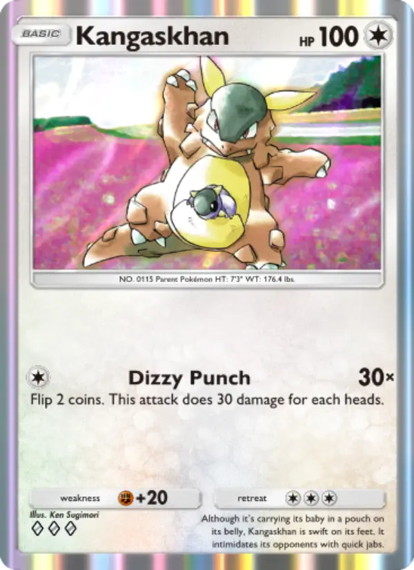 Kangaskhan Rare rarity Genetic Apex Pokémon card price