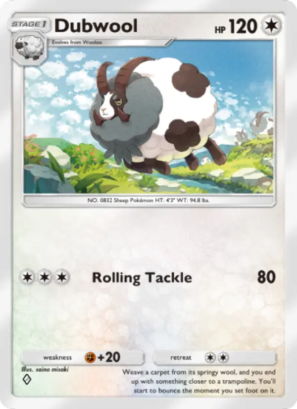 Dubwool Rare rarity Genetic Apex Pokémon card price