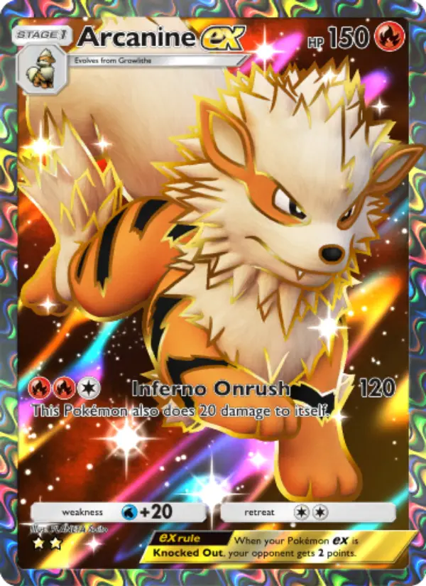 Arcanine ex Secret Rare rarity Genetic Apex Pokémon card price