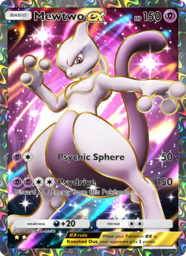 Mewtwo ex Secret Rare rarity Genetic Apex Pokémon card price