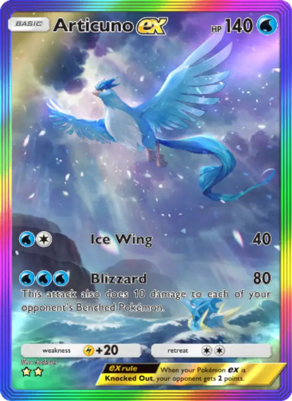 Articuno ex Secret Rare rarity Genetic Apex Pokémon card price