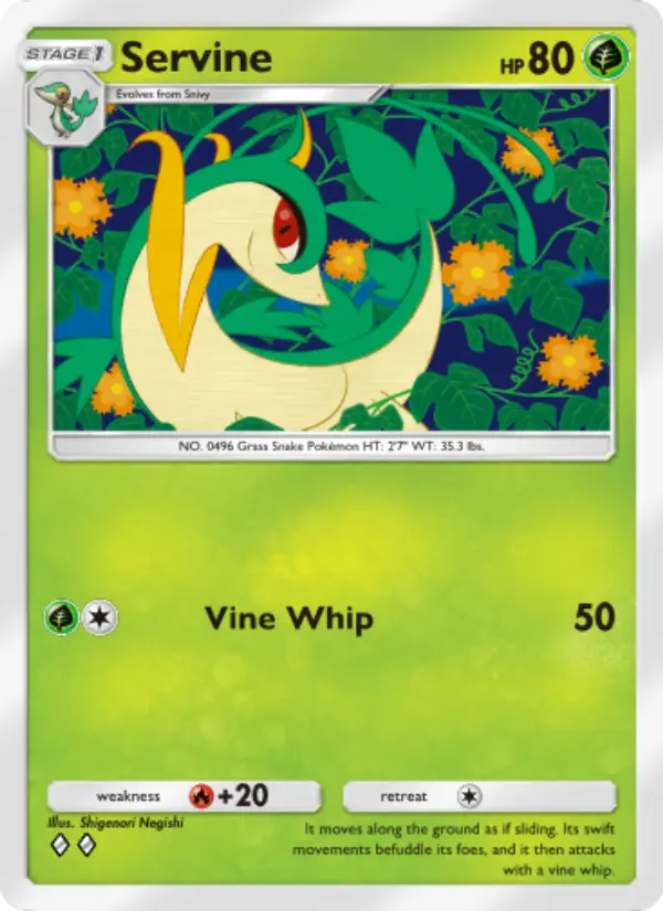Servine Rare rarity Mythical Island Pokémon card price