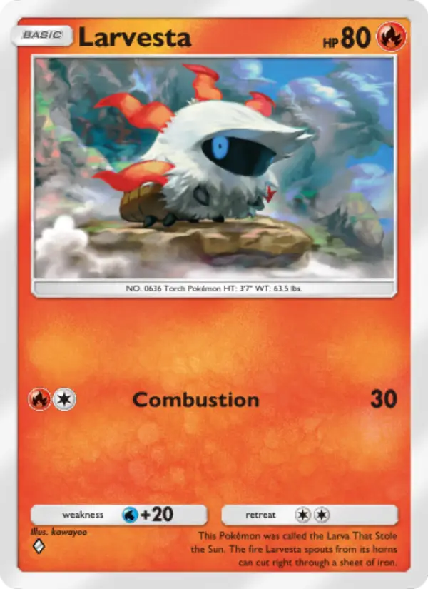 Larvesta Rare rarity Mythical Island Pokémon card price