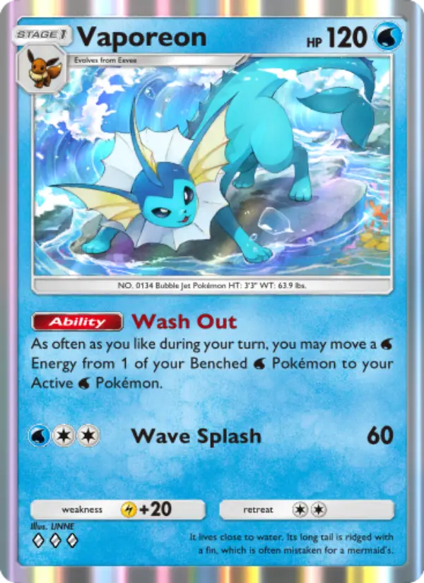Vaporeon Rare rarity Mythical Island Pokémon card price