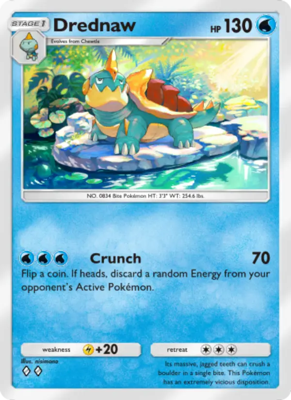 Drednaw Rare rarity Mythical Island Pokémon card price