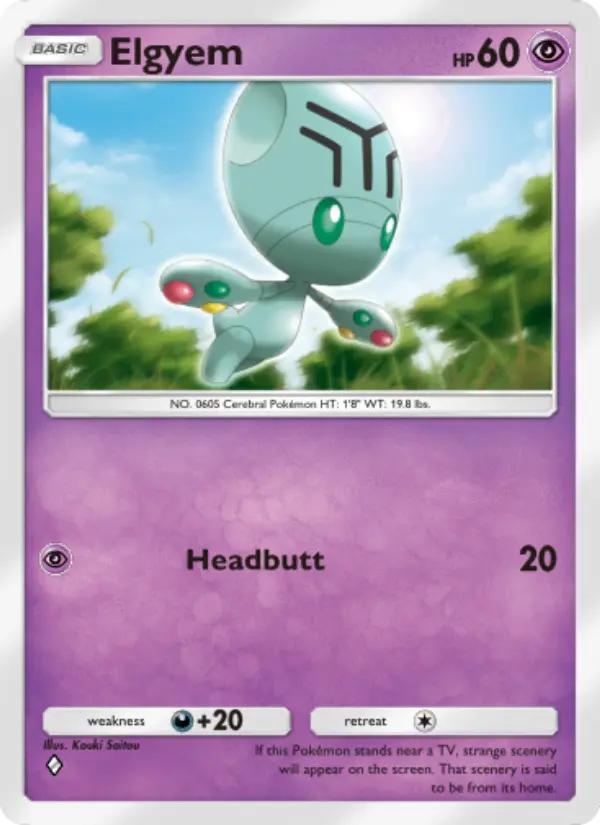 Elgyem Rare rarity Mythical Island Pokémon card price
