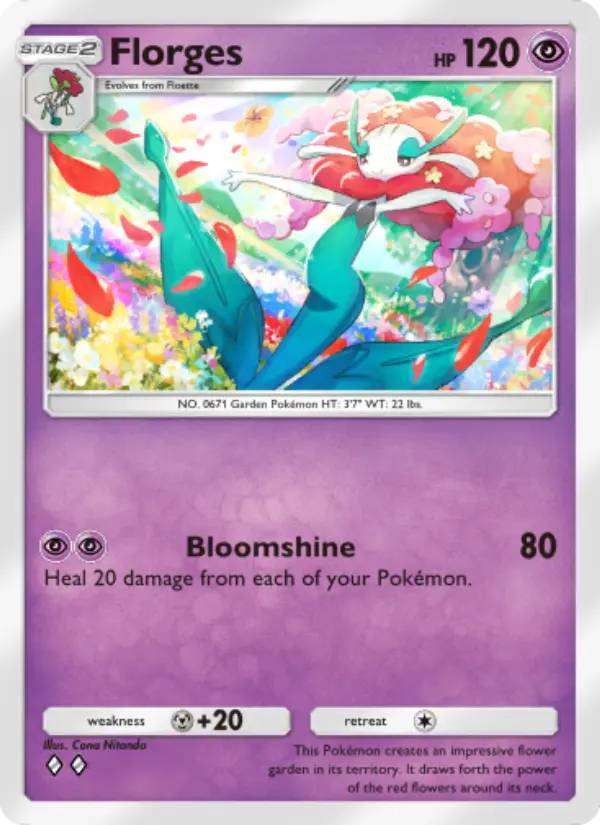 Florges Rare rarity Mythical Island Pokémon card price