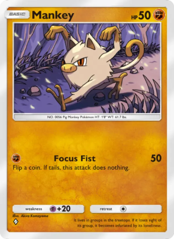 Mankey Rare rarity Mythical Island Pokémon card price