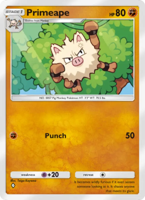 Primeape Rare rarity Mythical Island Pokémon card price