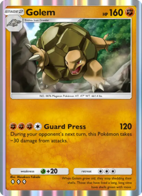 Golem Rare rarity Mythical Island Pokémon card price
