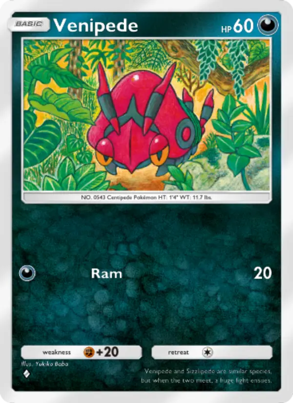 Venipede Rare rarity Mythical Island Pokémon card price