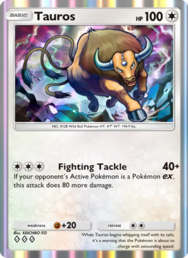 Tauros Rare rarity Mythical Island Pokémon card price