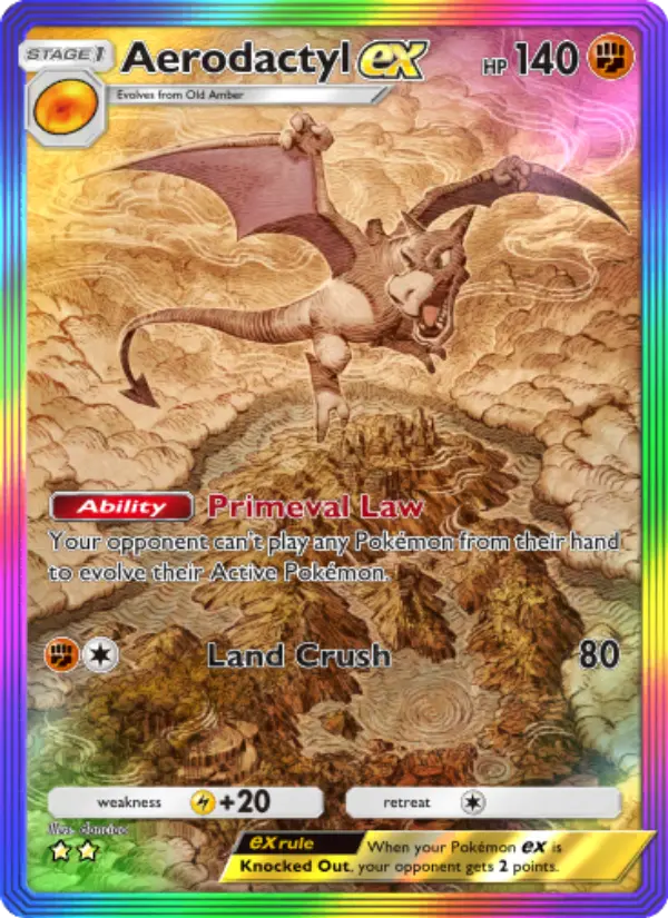Aerodactyl ex Secret Rare rarity Mythical Island Pokémon card price