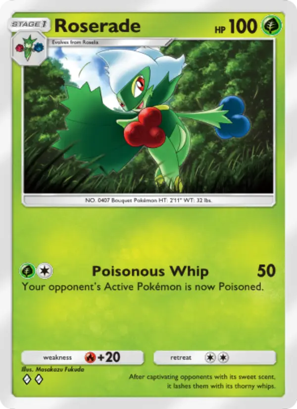 Roserade Rare rarity Space-Time Smackdown Pokémon card price
