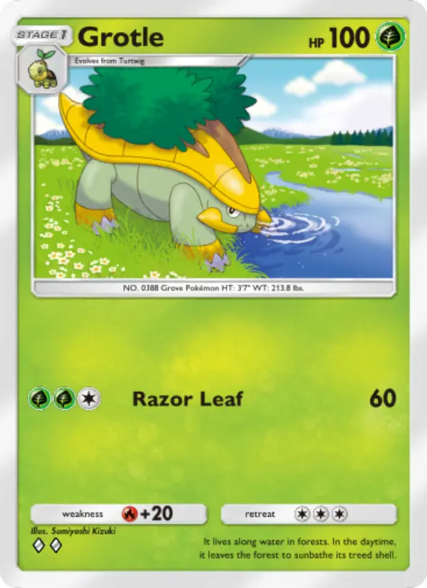 Grotle Rare rarity Space-Time Smackdown Pokémon card price