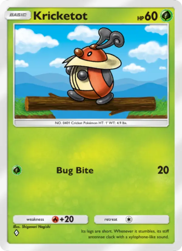 Kricketot Rare rarity Space-Time Smackdown Pokémon card price