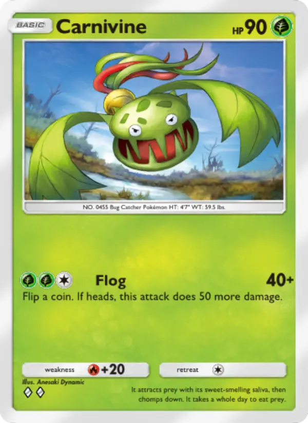 Carnivine Rare rarity Space-Time Smackdown Pokémon card price