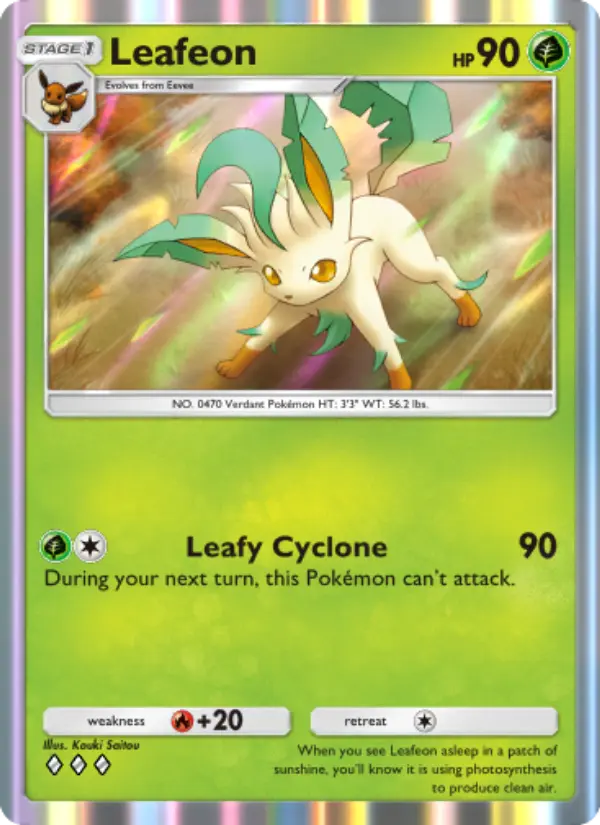 Leafeon Rare rarity Space-Time Smackdown Pokémon card price