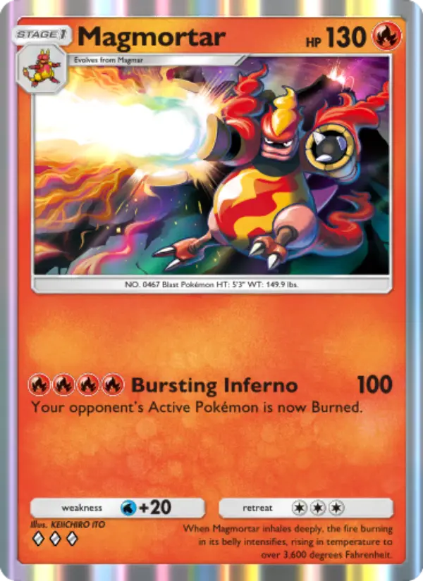 Magmortar Rare rarity Space-Time Smackdown Pokémon card price