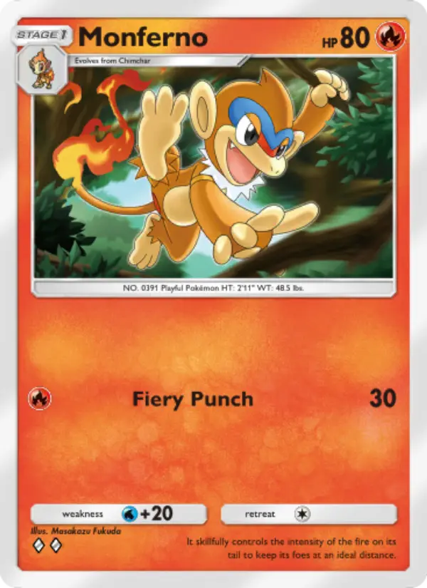 Monferno Rare rarity Space-Time Smackdown Pokémon card price