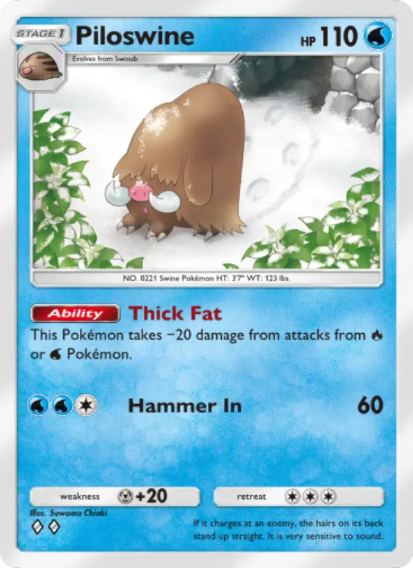 Piloswine Rare rarity Space-Time Smackdown Pokémon card price