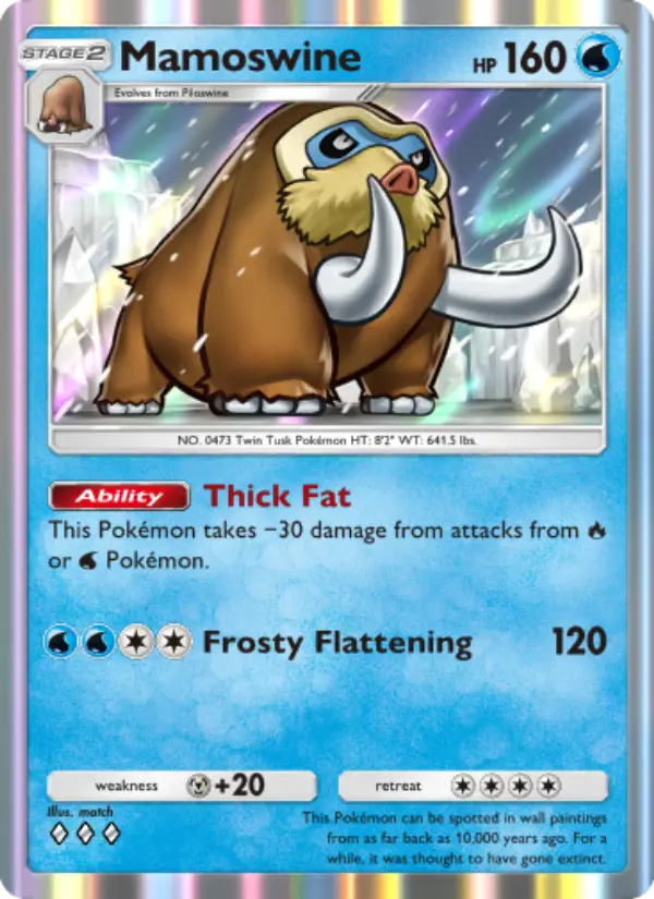 Mamoswine Rare rarity Space-Time Smackdown Pokémon card price