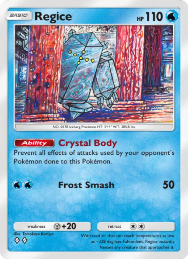 Regice Rare rarity Space-Time Smackdown Pokémon card price